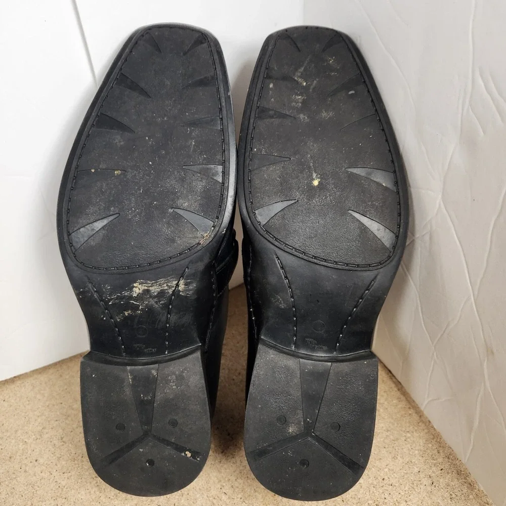 BOSTONIAN CROWN WINDSOR Made In Italy Black‎ Leather  13 Men's slip on  Loafers